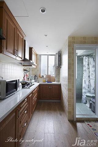 美式风格小户型60平米厨房橱柜设计图纸