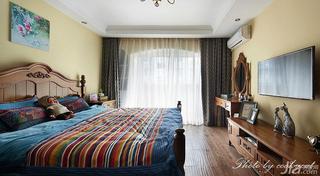 美式风格小户型60平米卧室床图片