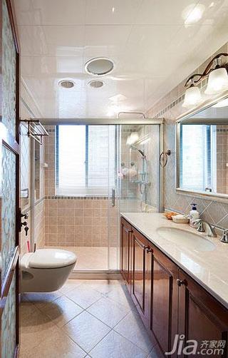 美式风格三居室20万以上卫生间淋浴房图片