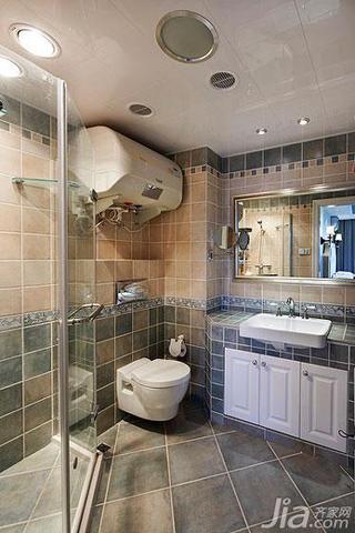美式风格三居室20万以上卫生间吊顶淋浴房设计