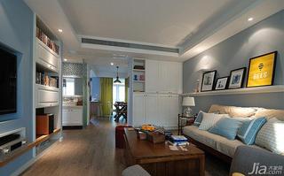 现代简约风格二居室蓝色90平米客厅装潢
