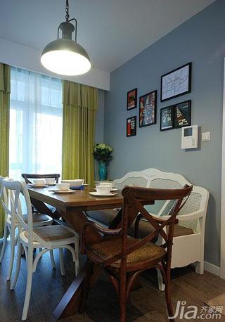 现代简约风格二居室90平米餐厅餐厅背景墙餐桌图片