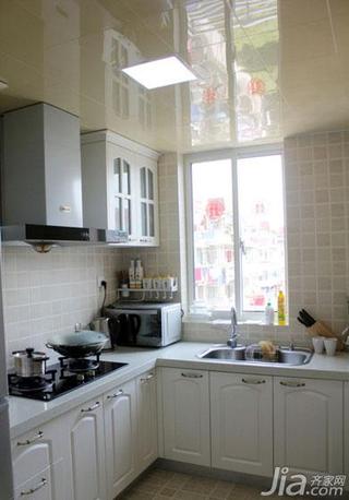 地中海风格二居室80平米厨房橱柜设计图纸