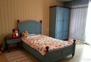 混搭风格复式140平米以上儿童房卧室背景墙床图片