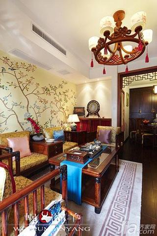 中式风格二居室富裕型客厅灯具图片