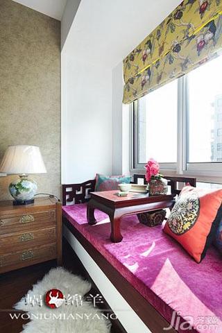 中式风格二居室富裕型飘窗设计图