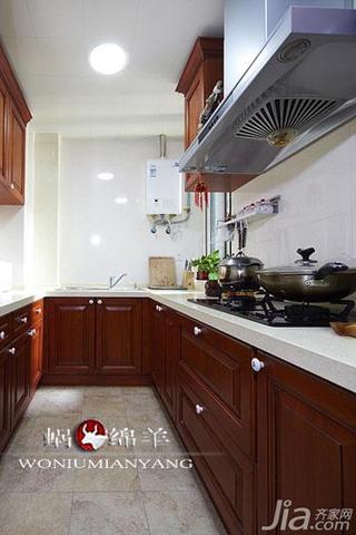 中式风格二居室富裕型厨房效果图