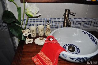 中式风格二居室富裕型洗手台效果图
