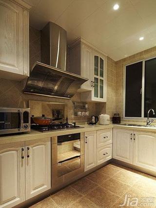 美式风格三居室120平米厨房橱柜设计图纸