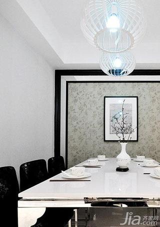 新中式风格三居室富裕型餐厅背景墙餐桌效果图