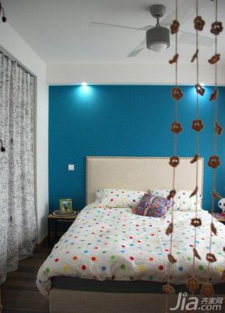 宜家风格二居室90平米卧室卧室背景墙床图片
