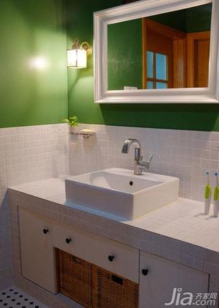宜家风格二居室绿色90平米洗手台效果图