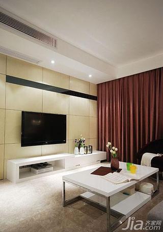现代简约风格二居室100平米客厅电视背景墙茶几图片