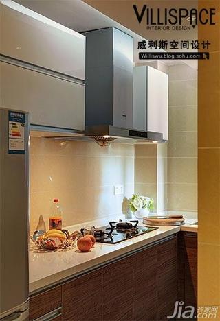 巫小伟现代简约风格二居室80平米厨房整体橱柜定制