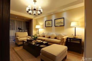 美式风格二居室100平米客厅沙发图片