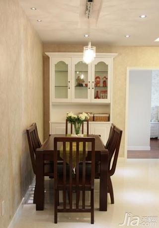 美式风格三居室90平米餐厅餐桌图片