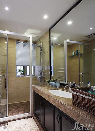 美式风格四房140平米以上卫生间洗手台图片