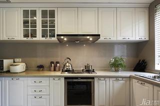 美式风格四房白色140平米以上厨房橱柜设计