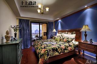 十上美式乡村风格120平米卧室卧室背景墙床图片