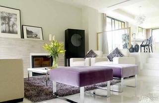 现代简约风格复式140平米以上客厅沙发效果图