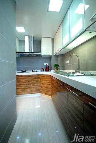 现代简约风格二居室90平米厨房吊顶橱柜效果图