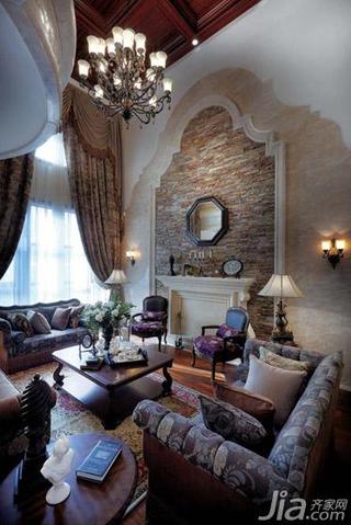 地中海风格别墅富裕型客厅设计图纸