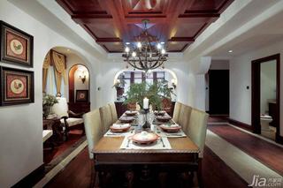 地中海风格别墅富裕型餐厅餐桌效果图