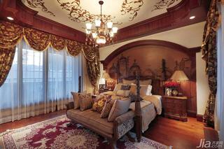 地中海风格别墅奢华富裕型卧室卧室背景墙床图片