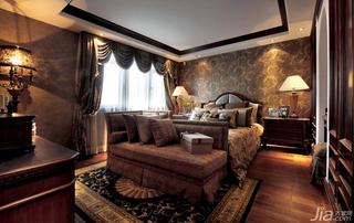 地中海风格别墅富裕型卧室卧室背景墙壁纸图片