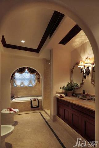 地中海风格别墅富裕型卫生间洗手台效果图