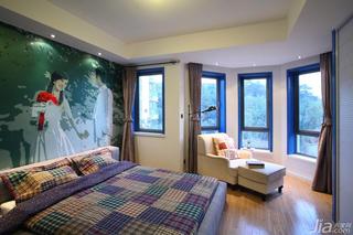 地中海风格三居室富裕型卧室卧室背景墙婚房平面图