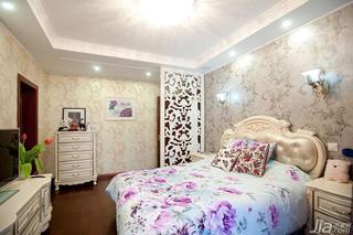 中式风格二居室120平米卧室床效果图