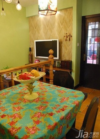田园风格一居室60平米餐厅餐桌效果图