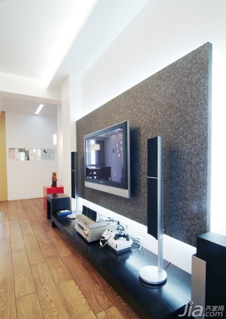 简约风格四房5-10万120平米电视背景墙电视柜新房设计图