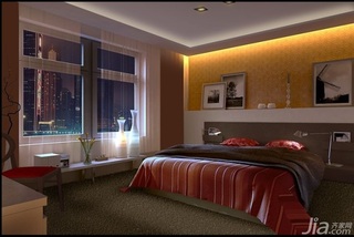 简约风格二居室3万以下60平米卧室卧室背景墙床三口之家设计图
