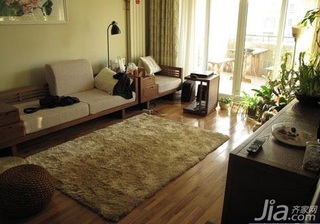 日式风格四房简洁富裕型60平米客厅沙发新房平面图