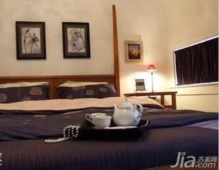 新古典风格二居室经济型70平米卧室床新房平面图