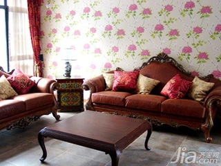 中式风格别墅富裕型110平米客厅沙发婚房平面图