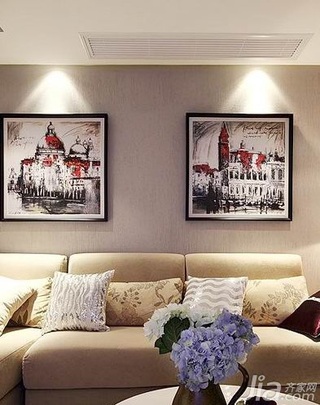 新古典风格别墅富裕型90平米客厅沙发新房家装图片