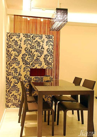 欧式风格二居室餐厅隔断灯具婚房设计图纸