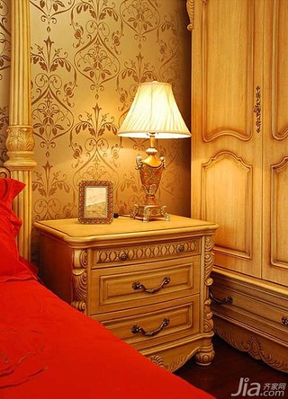 欧式风格二居室卧室壁纸婚房家装图片