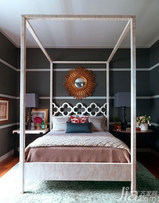 欧式风格别墅富裕型90平米卧室床新房家装图