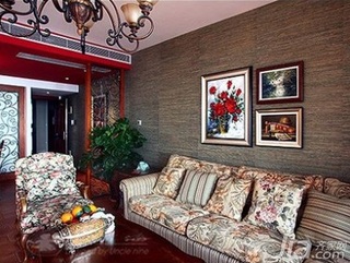 欧式风格别墅富裕型110平米客厅沙发新房家居图片