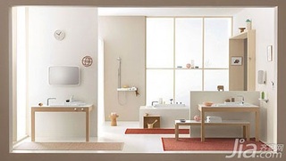 日式风格一居室白色富裕型90平米卫生间洗手台新房家装图