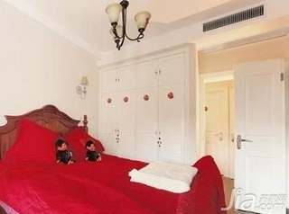 中式风格复式温馨富裕型90平米卧室床新房平面图