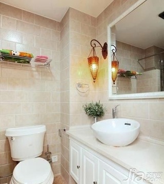 中式风格复式富裕型90平米卫生间洗手台新房设计图纸