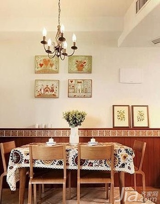 中式风格复式富裕型90平米餐厅餐桌新房家居图片