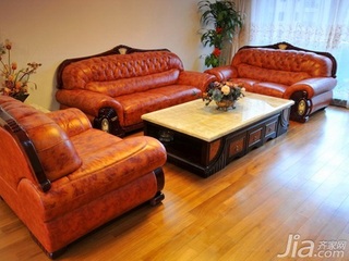 中式风格复式富裕型90平米客厅沙发新房平面图