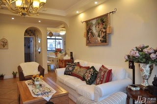田园风格别墅富裕型90平米客厅沙发新房家装图片