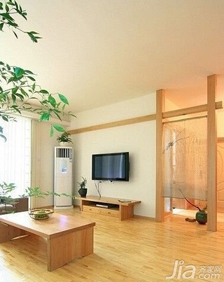 日式风格复式富裕型80平米客厅隔断茶几新房家居图片